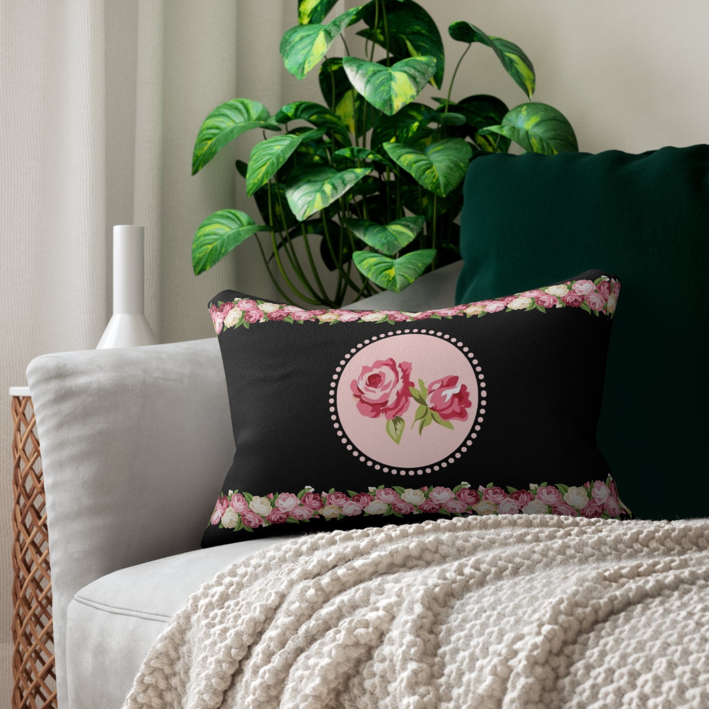 Spun Polyester Lumbar Pillow | Grafexia