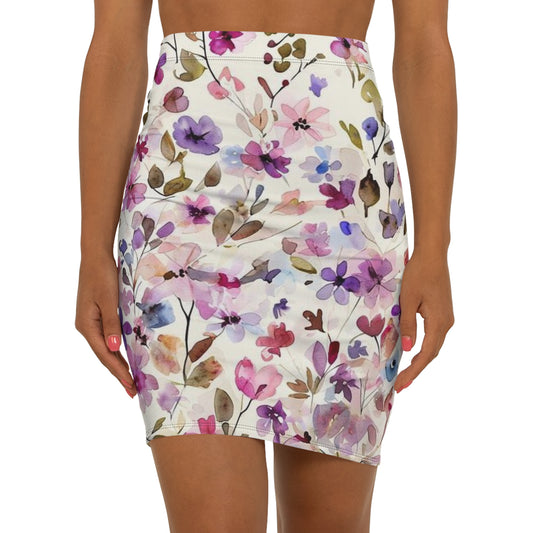 Women's Mid-Waist Pencil Skirt (AOP) | Grafexia